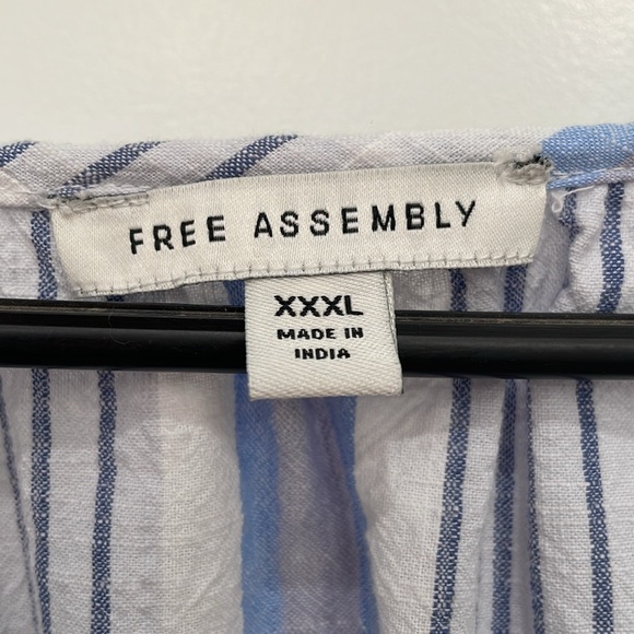 Free Assembly XXXL Blue & White Striped Casual Dress - Picture 2 of 11